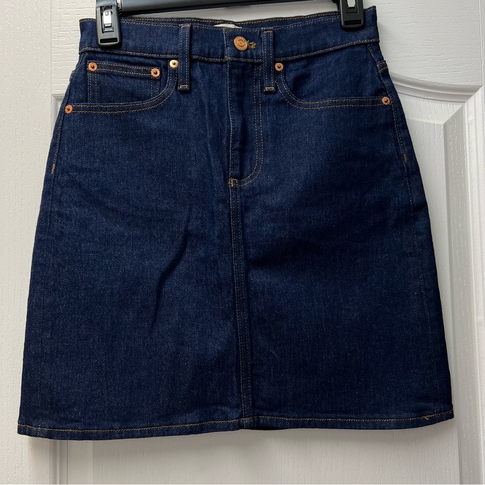 J Crew Denim Blue Jean Mini Skirt Sz 24 or XXS